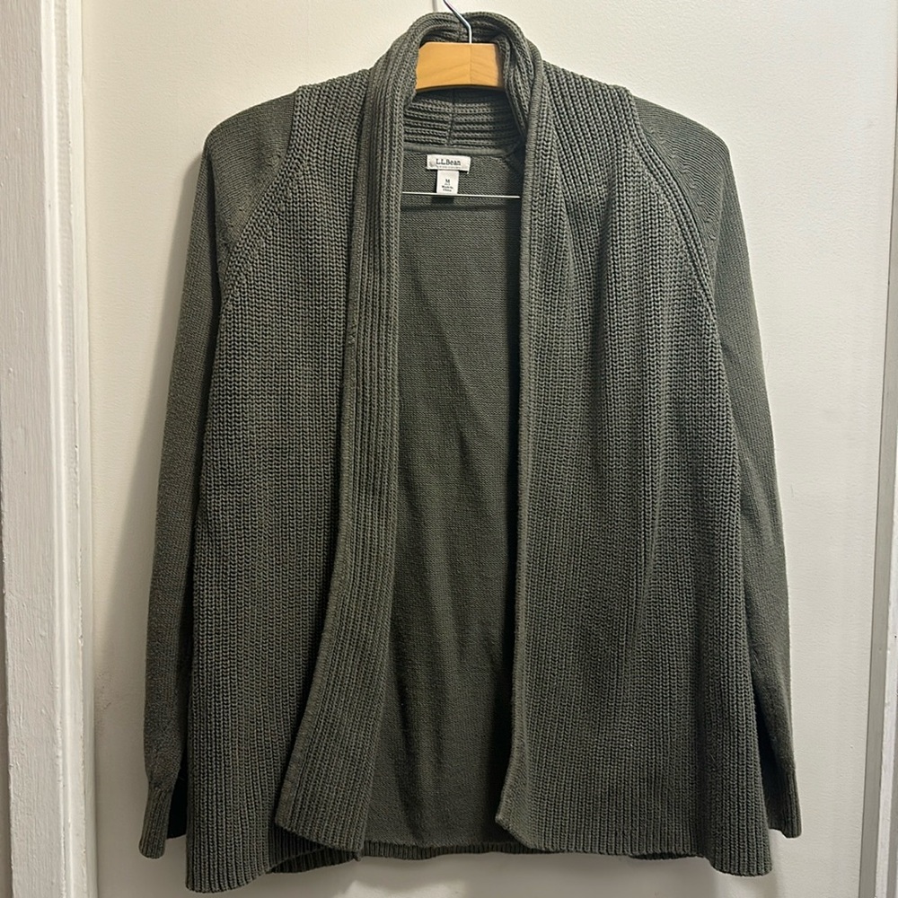 Green LL Bean Cardigan